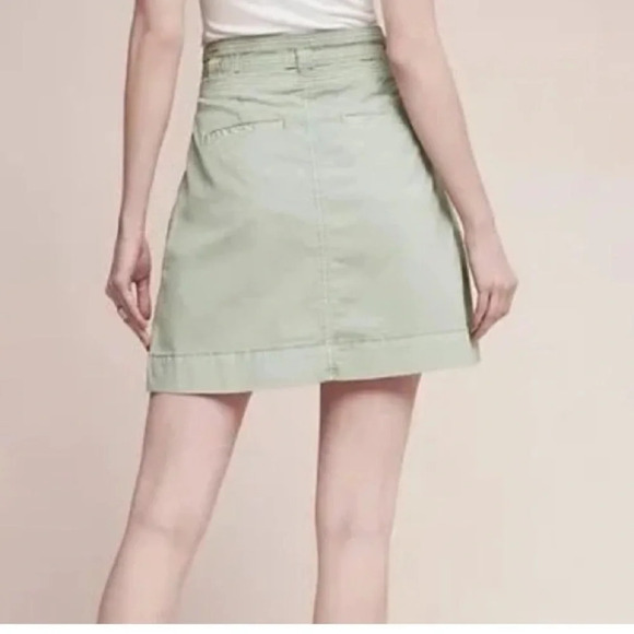 Pilcro & the Letterpress Green Paper Bag A-Line Skirt with Pockets & Belt size 0 - Picture 12 of 12